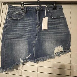 Risen Denim Asymmetrical Skirt 2XL